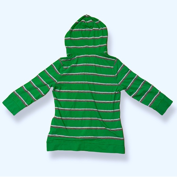 Ralph Lauren Jeans Green Striped Lace Front Hoodie - Picture 2 of 4